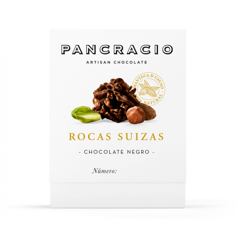 PANCRACIO - Box Rocas Suizas Chocolate Negro 140g